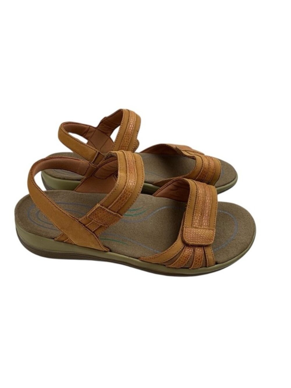 *Orthofeet Paloma Comfort Sandals Womens 12B Brown Adustable Hook & Loop Shoe